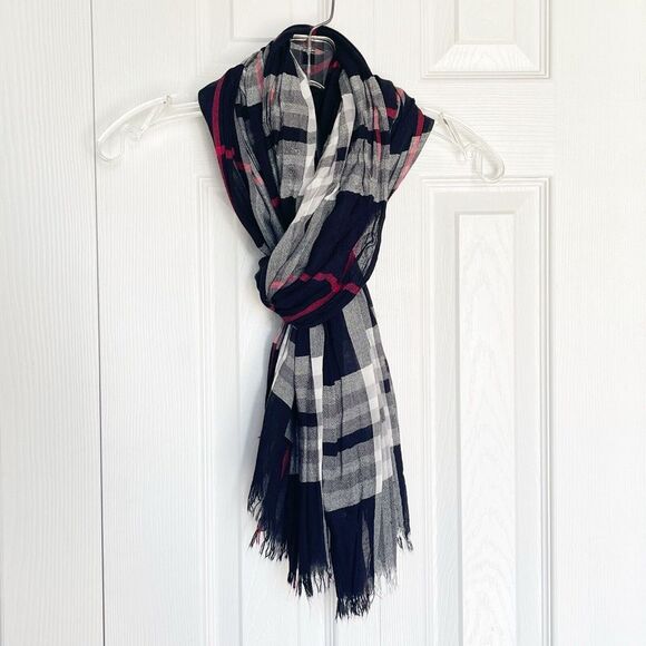Women Scarf Shawl Rayon Plaid Multicolor 78 x 30 - Picture 3 of 11